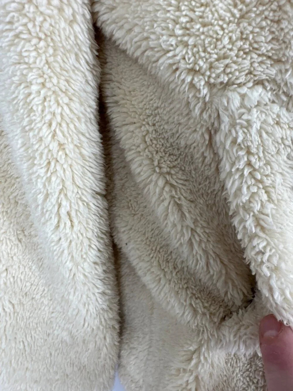 J. Crew Factory Full Zip Ivory Faux Fur Teddy Coat Size XS